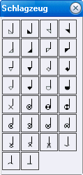 MagicScore zum Noten schreiben am PC! Drum notation - Schlagzeug-Notation Notenk�pfe
